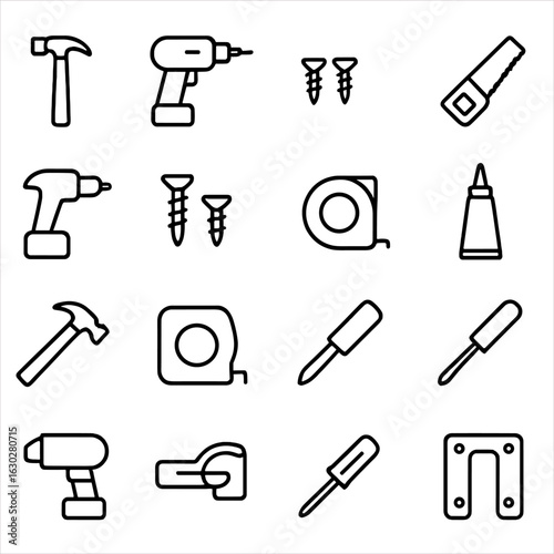 Portal Icon Sets. Outline icon set of portal functions: teleport, time travel, dimensional shift, entrance, exit, fast travel,