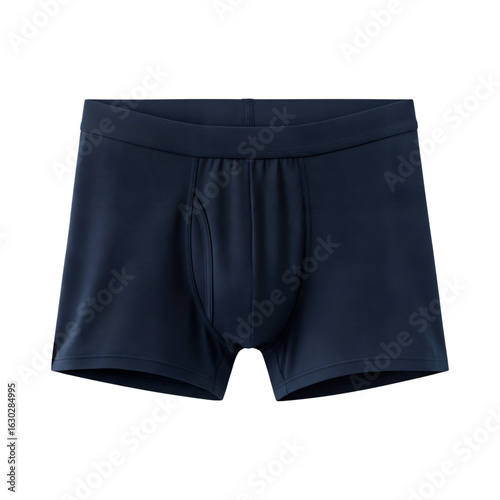 Plain men's boxer briefs, underwear isolated on transparent background.