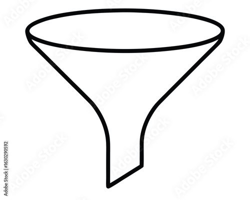 A black funnel isolated on white background Ai generated