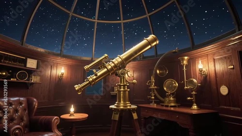Victorian Telescope Watches the Cosmos – Time Warp Animation