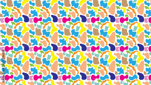 Bright and Playful Organic Shape Seamless Pattern Background