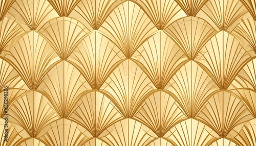 Gold Art Deco Fan Pattern Background