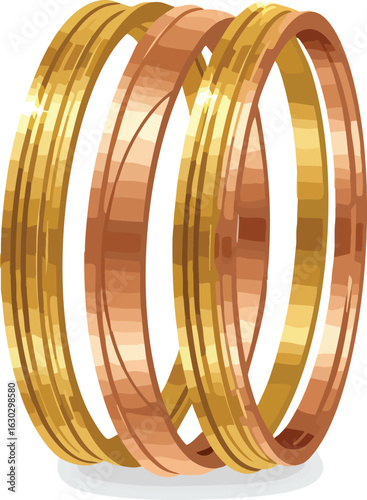 Stack of metallic bangles traditional Indian jewelry