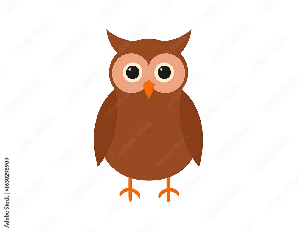 Fototapeta premium Cute brown owl illustration
