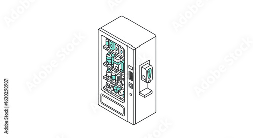 Vending machine outline icon for retail and convenience stores