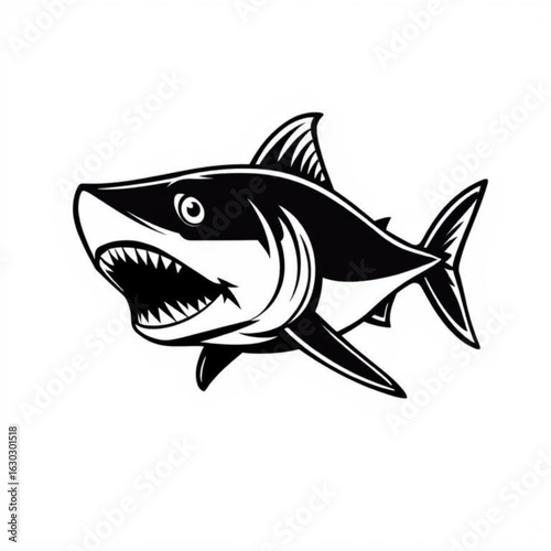 Black Piranha Animal Icon