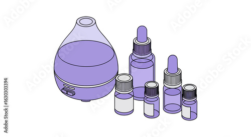 Essential oil bottles and diffuser collection