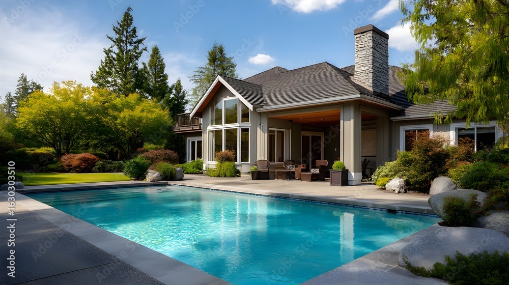 Fototapeta premium Modern House with Swimming Pool