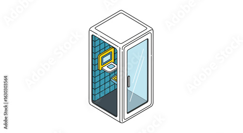 Phone booth workspace isolated cubicle modern office pod
