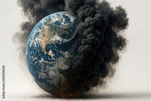 Earth burning in smoke climate change