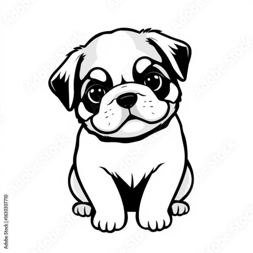Black Puggle Animal Icon