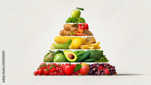 food pyramid with healthy diet vector