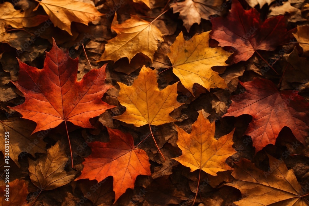 Fototapeta premium Vibrant autumn leaves background.