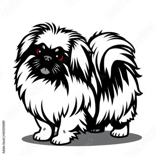 Pekingese Animal Black Icon