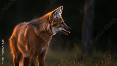 Fox Standing in Open Field Looking Around Under Morning Light — Calm Wildlife Scene