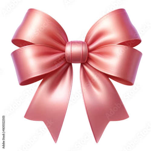 a realistic pink bow isolated on white background