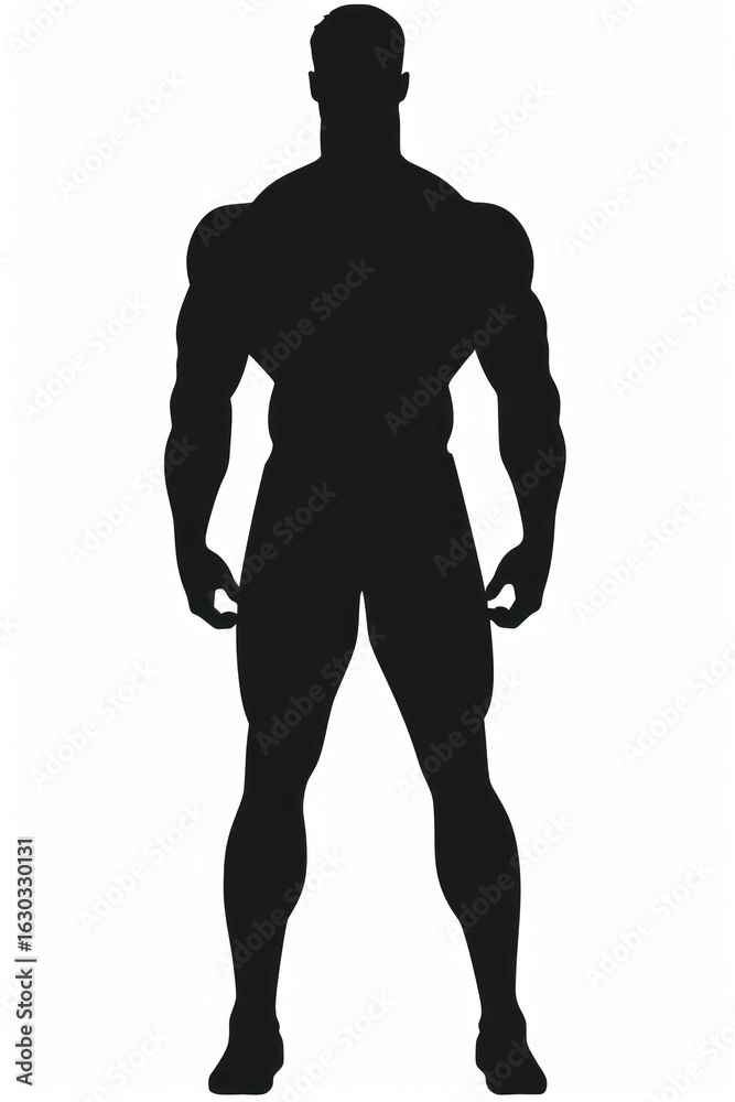 Fototapeta premium Muscle man silhouette person adult.
