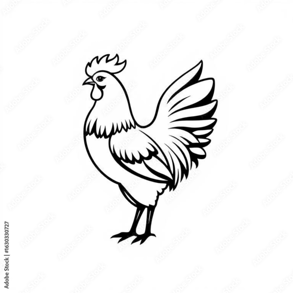 Fototapeta premium Phoenix Chicken Animal Icon