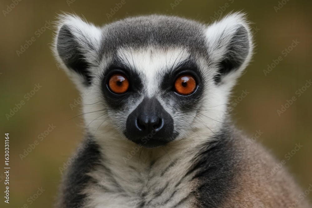 Fototapeta premium Capturing the Curious Gaze of a Ring-Tailed Lemur