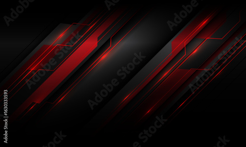Dark Abstract Background with Red Diagonal Lines and Slashes