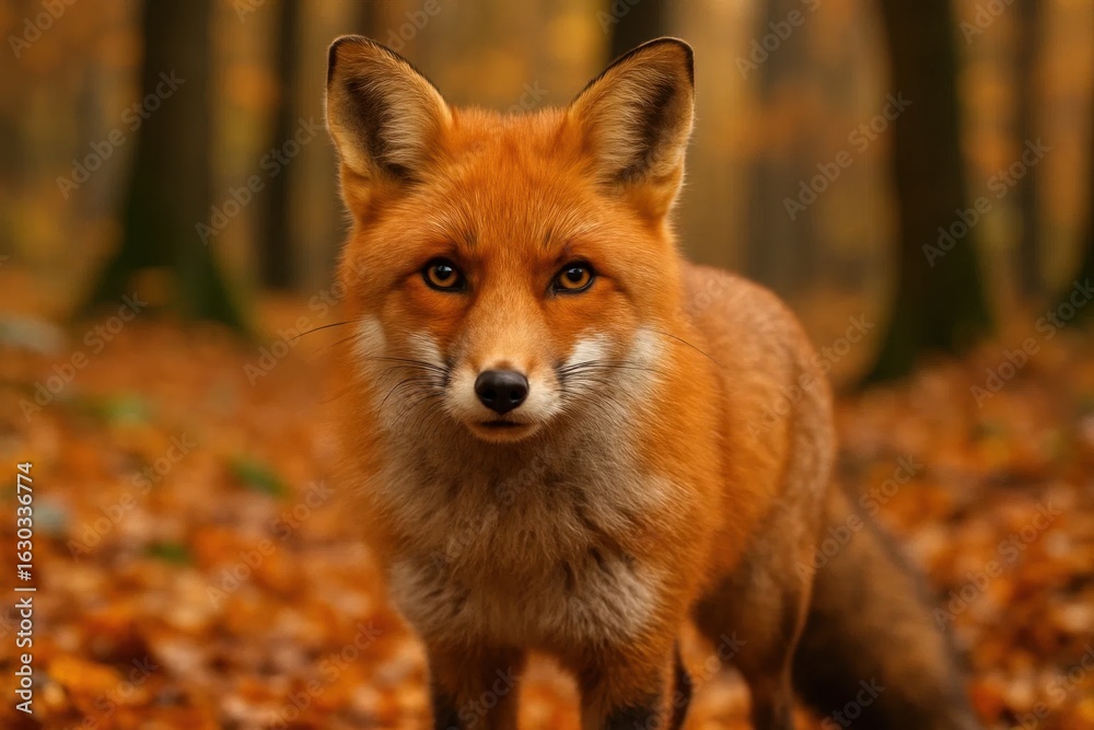 Fototapeta premium A Fox's Gaze in the Forest