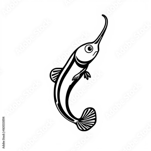 Pipefish Animal Icon - Black