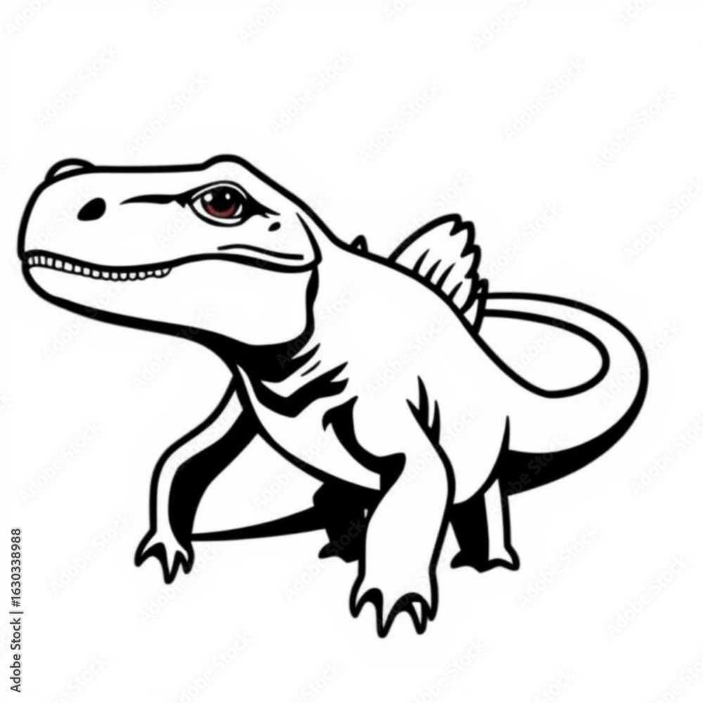 Fototapeta premium Plesiosaur Black Animal Icon