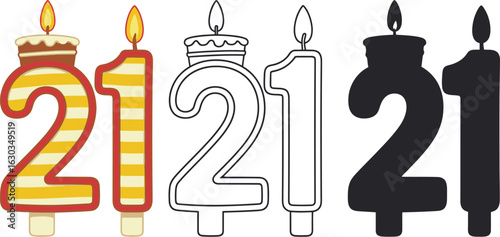 Twenty one birthday candles party celebration anniversary
