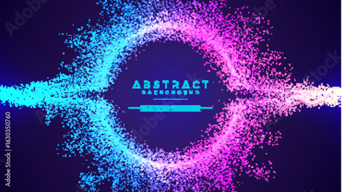 Abstract Pink and Purple Particle Vortex Background - Digital Dust