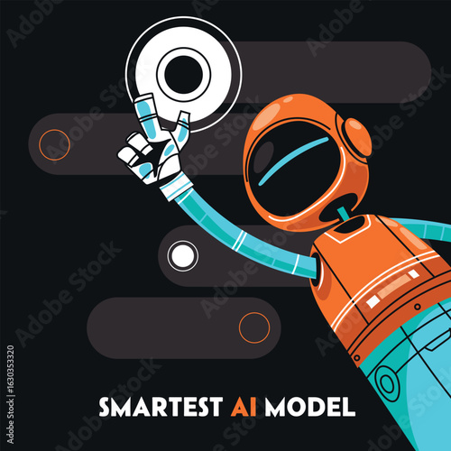 Chatbot assistant conversation robotic character chatting by text with Artificial Intelligence