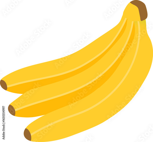 Bananas fruits, isolated on a white background, vector illustration. Bunch of bananas. Design element for posters, banners, packaging. Sweet tropical exotic fruits. 
