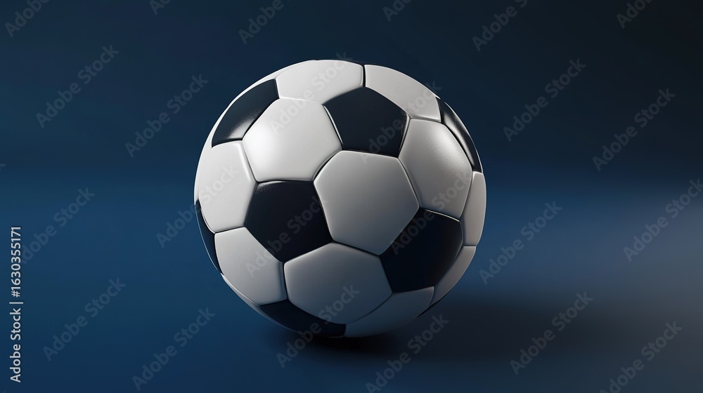 Fototapeta premium Soccer Ball Animation Dark Background