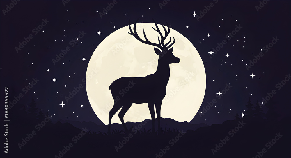 Fototapeta premium silhouette of a deer