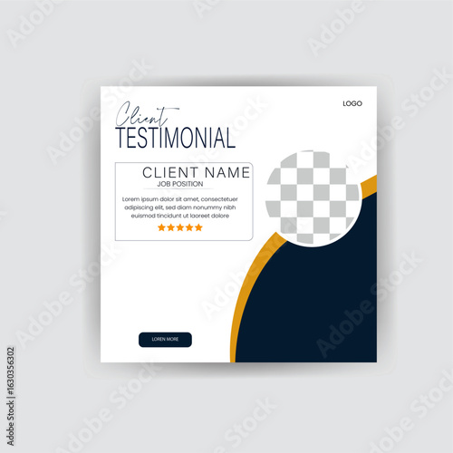 Client testimonial social media post template design collection