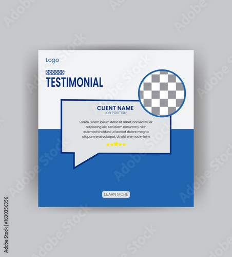 Client testimonial social media post template design collection