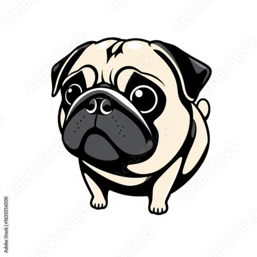 Pug Animal Icon - Black