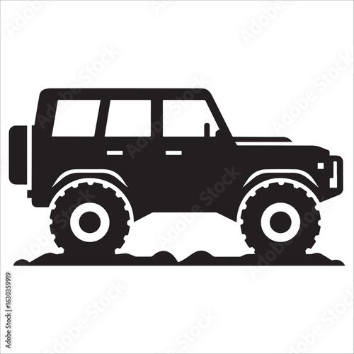 Off-Road SUV Vehicle Silhouette - Side View