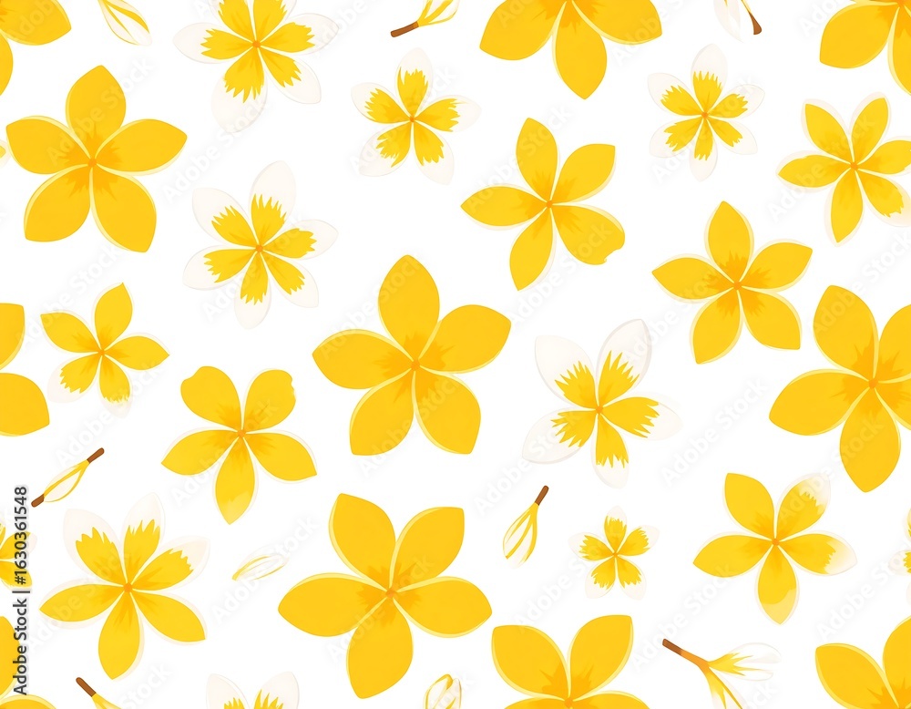Obraz premium Floral pattern of yellow and white flowers