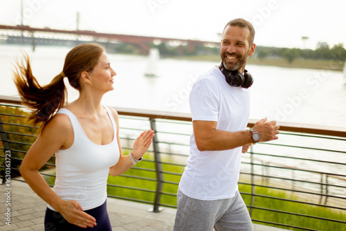 Joyful morning run by the r...
