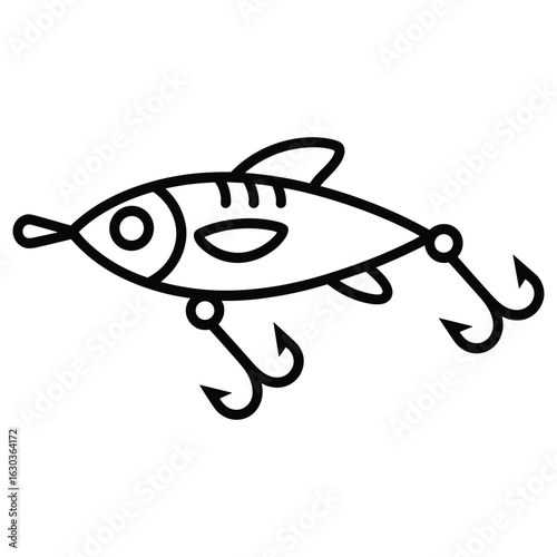 Illustration of fishing lure isolated on white background