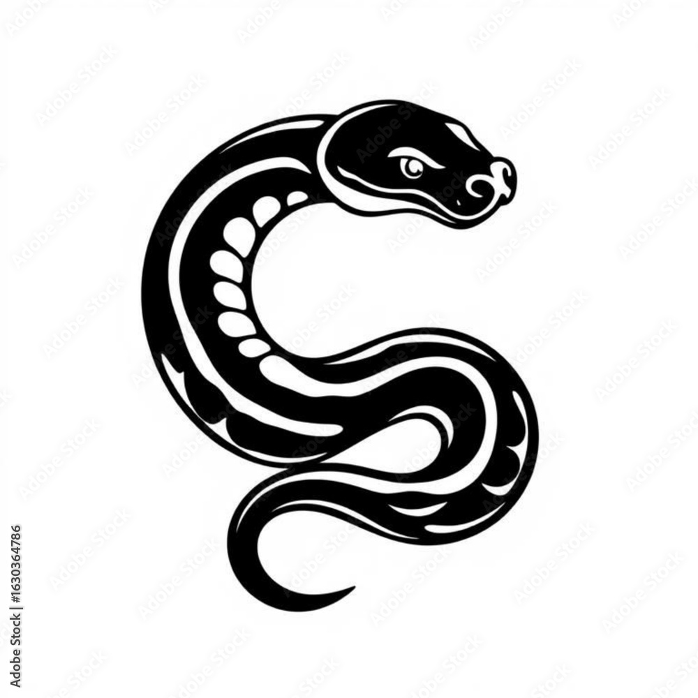 Fototapeta premium Python Animal Black Icon