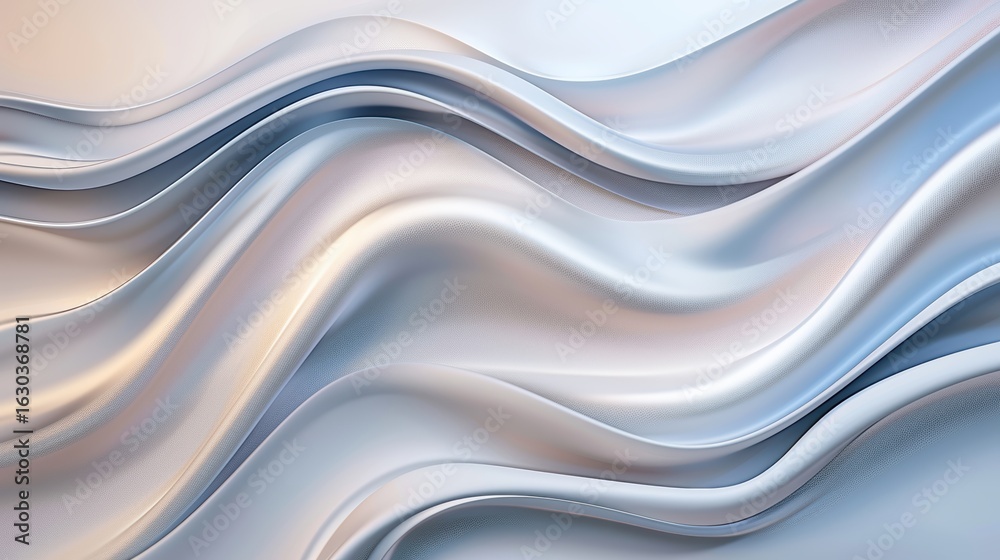 Obraz premium Abstract Flowing Waves in Soft Shades of White and Gray Tones