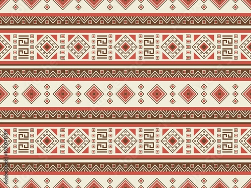 Geometric Tribal Textile: Turquoise and Navy Aztec Style Ornament