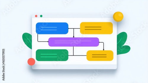 Wallpaper Mural Colorful Flowchart Interface with Drag and Drop Features in Design Torontodigital.ca