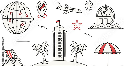 Hotel Stay Flat Illustration