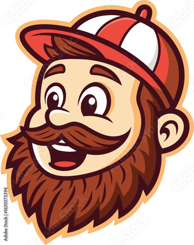 Man in Cap Icon Badge Emblem: An emblem featuring a man wearing a cap, perfect for sports teams and Esports organizations.	