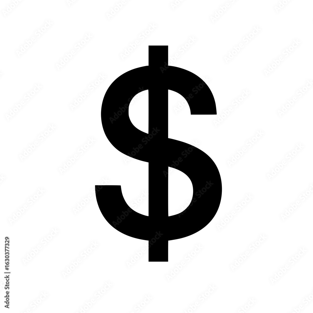 Isolated black dollar sign symbol on white background
Isolated black dollar sign symbol on white background