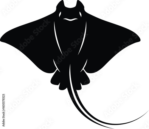 Manta ray silhouette vector illustration
