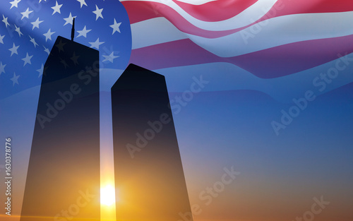 Papier peint 09.11.2001 American Patriot Day banner. We will never forget