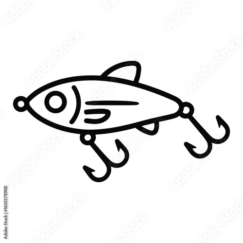 Illustration of fishing lure isolated on white background